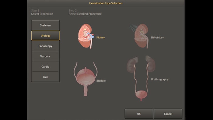 Default Anatomical Settings for Urology and Endoscopy procedures