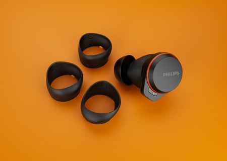 Philips valódi vezeték nélküli sportfejhallgató a cserélhető, több méretben elérhető stabilizátoraival
