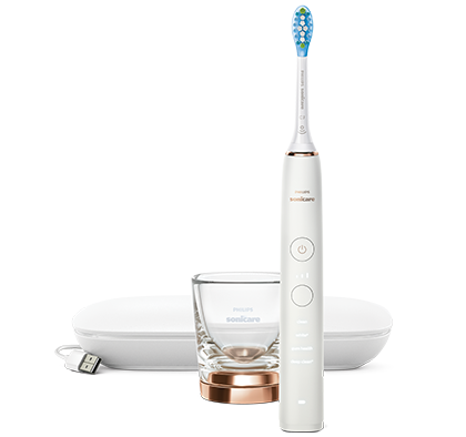 Philips Sonicare DiamondClean with puck and travel case, rose gold edition, HX9391/92