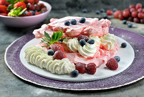 Pavlova met rode vruchten