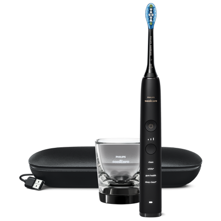 Philips Sonicare DiamondClean with puck and travel case, black edition, HX9351/52